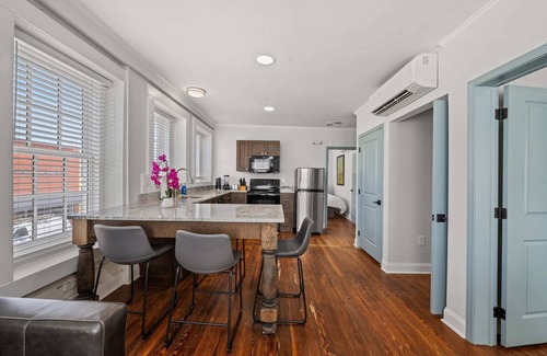 Conway Condo | Stylish Loft Steps Away from Main Street