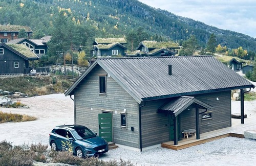 Kviteseid Cabin | Stylishly furnished chalet with a large terrace in Vrådal