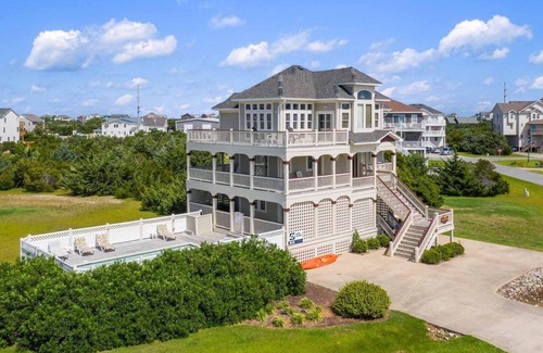 Wind Over Waves House | SUMMER SAVINGS - Semi-Soundfront Dog Friendly w/Pool, Hot Tub, Cmty Boat Ramp