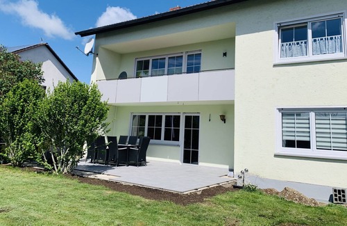 Gebrazhofen Apartment | Sunny modern apartment with a very large terrace, quiet location and mountain view