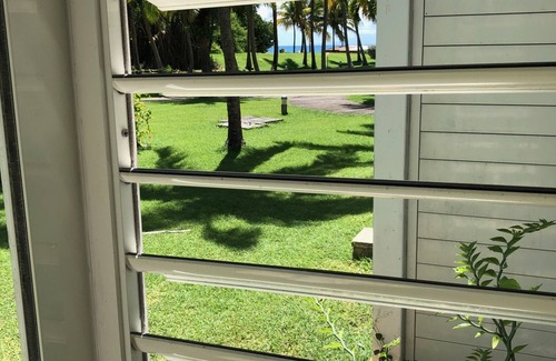 Anse des Rochers Apartment | Superb Studio "Lespiedsdansleau" 34 m2 garden level, sea view 2/3 persons