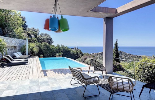 Corbara Villa | Superb villa, sunset sea view, heated pool, 4 bedrooms