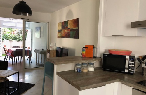 L'Ermitage-les-Bains Apartment | T2 apartment with Hermitage swimming pool 150 m from the lagoon.