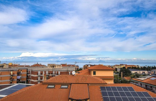 Sant'Agata di Militello Apartment | Tasteful top floor apartment with great roof terrace with beautiful sea view.