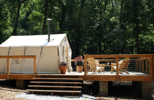 Carrolltowne RV Rental | Tentrr Signature Site - Fern Creek at Azimuth Acres - Coleman Cooking Site