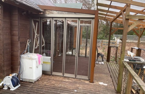 Imazu Cottage | The bedroom has 1 double bed and 2 single beds do/Takashima Shiga