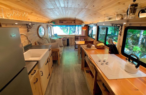 Gray Creek Cottage | The Bus Stop .in a remote, private & tranquil forest