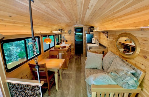 Gray Creek Cottage | The Bus Stop .in a remote, private & tranquil forest