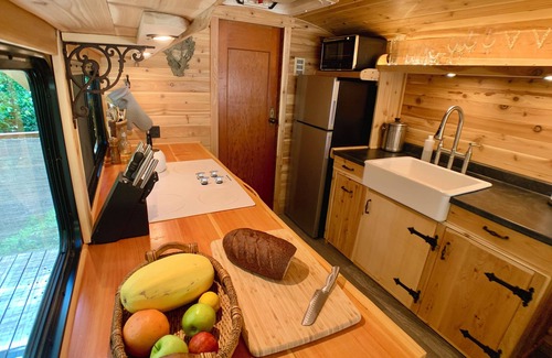 Gray Creek Cottage | The Bus Stop .in a remote, private & tranquil forest