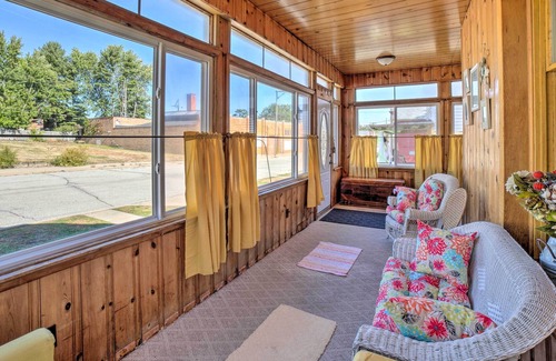 Michigan City House | 'The Cedar Porch' in Michigan City w/ Sunroom