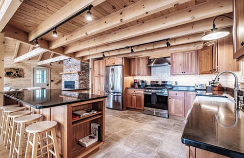 Newry Cabin | The Cove - Beautiful private log home with large deck, fireplace and dock on Lake Umbagog!