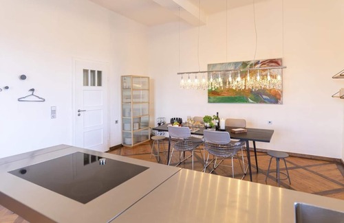 Kirchberg an der Jagst House | The historic castle tower in Kirchberg boasts spectacular views, parquet flooring, stucco and a modern interior
