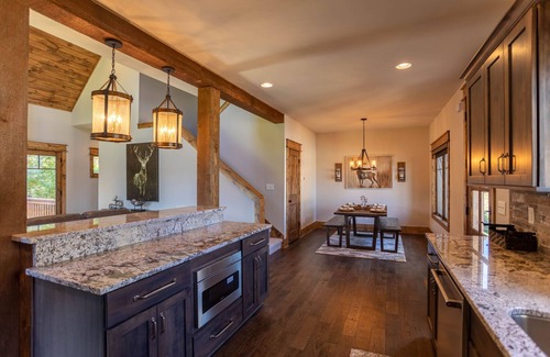 Elk Park Cabin | The Sheltered Elk- New Construction, Eagles Nest Amenities, small creek
