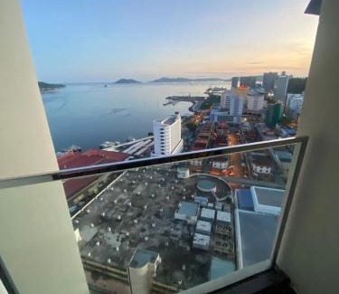 Downtown Kota Kinabalu Apartment | The Shore, Corner Unit with seaview & Cityview