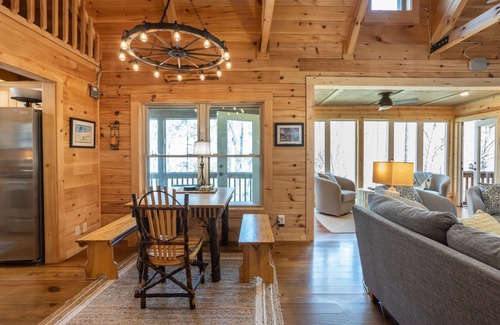 Saluda House | The TrainStation | Secluded Cabin with Large Deck, Waterfall, & Hot Tub!