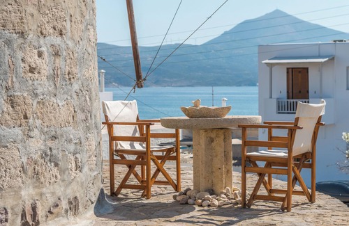 Adamas House | The windmill in Milos' port - with sea view