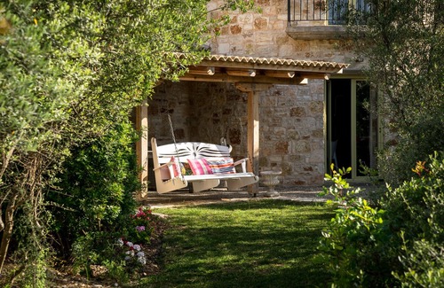 Evgiros Villa | Thyme Tower luxery stone Tower,with private pool and stunning sea view