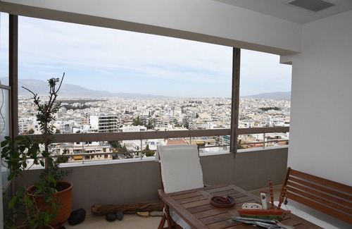 Athens Apartment | 'Tower View' to Acropolis, 300m from metro station Ano Patissia