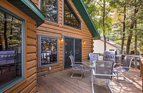 Branch House | Tranquil Lakefront Log Home with Fireplace, Private Dock and Hot Tub!