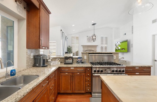 Island at Ocotillo House | Tranquil Retreat at Ocotillo, 4BD, 2.5BA, Huge Pool With Heater, and Pool Table.
