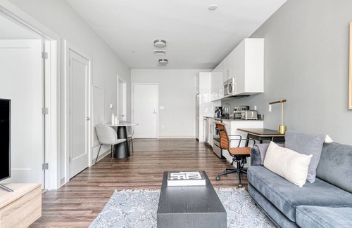 St. Elizabeth's Apartment | Trendy Brighton 1BR w/W/D, Gym, near T, Shops + Dining, by Blueground