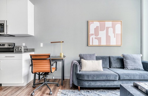 St. Elizabeth's Apartment | Trendy Brighton 1BR w/W/D, Gym, near T, Shops + Dining, by Blueground