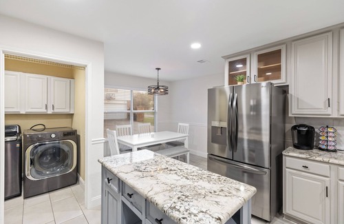 North Central Carrollton House | Trendy Home with Heated Pool and Game Room