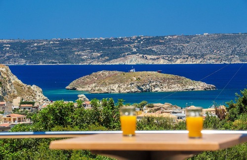 Plaka Villa | Two floor villa with panoramic view of the area of Almyrida