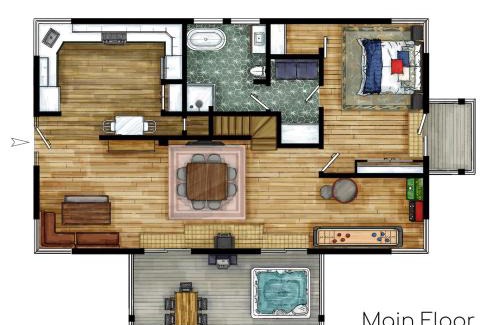 Berkeley Springs House | Two Forest Cabins,Decks,Fire Pit,Hot Tubs,GameRoom