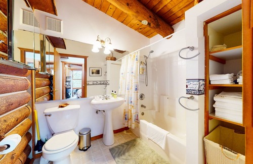 Startup Cabin | Two-home property with deck, grill, firepit, amazing views, & 2 W/Ds