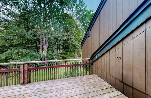 Waitsfield Condo | Two-story, creekside condo with great deck, pool & tennis - near Mad River Glen