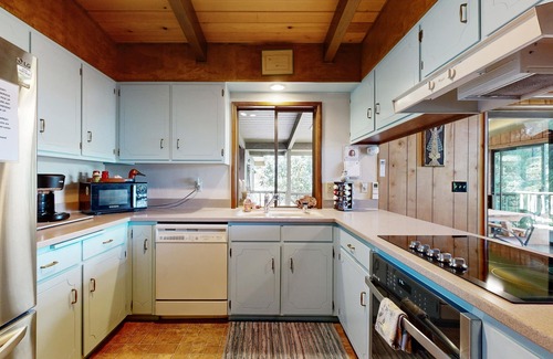 Dunes City Cabin | Unique lakefront cabin near the dunes with a private dock & fireplace