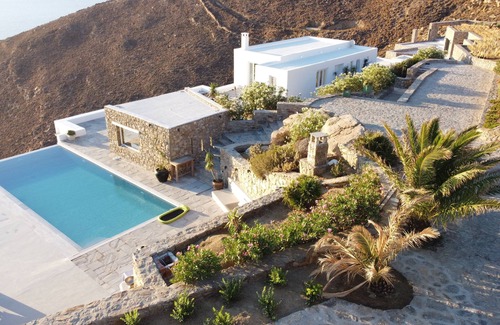 Ano Mera Villa | Unique private villa estate vj1+2 with amazing seaview and full privacy