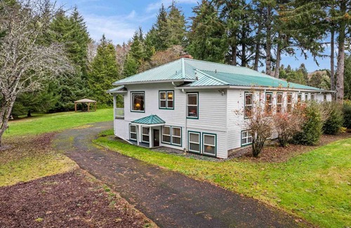Nehalem House | Unparalleled Beach Experience, Private Setting as Converted Schoolhouse, Fire-pit, Gazebo, Games