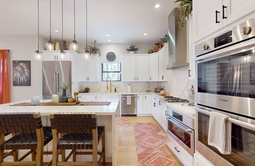 Flagstaff House | Updated luxury home with ensuite bedrooms, fireplace, & large deck w/firepit