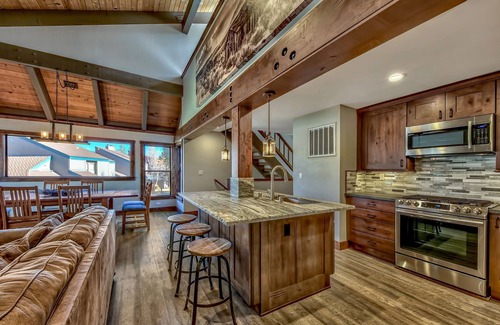 South Lake Tahoe House | Updated Rustic Retreat Steps to Beach with Lake and Mountain Views, 4BR + Loft