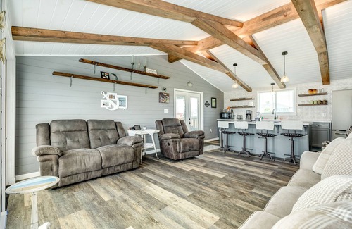 Galveston House | Updated, stylish home steps to beach with wraparound deck, WiFi, AC, & W/D
