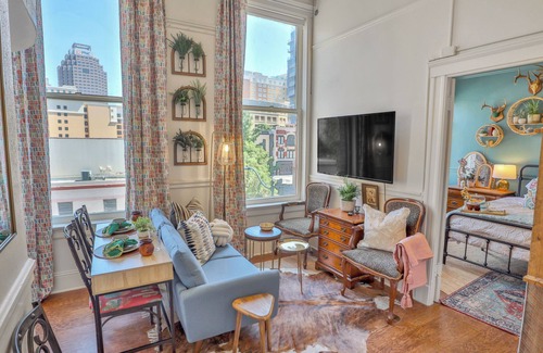 Main - Military Plaza Apartment | View of Riverwalk frm 1 BR King Bed Apt