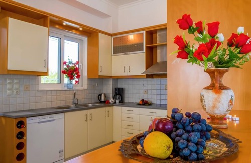 Pitharion Villa | Villa Afroditi near Airport with Pool, Free Wi Fi, Souda Bay Views, Garden Oasis