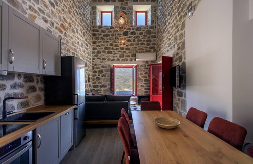 Limeni House | Villa ATHINA with private pool in exposed position over the sea, Peloponnese