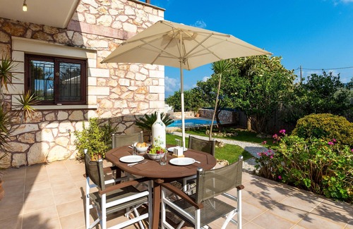 Makhairoi Villa | Villa Chryssa, stone villa with private pool in Neo Chorio village, Chania Crete