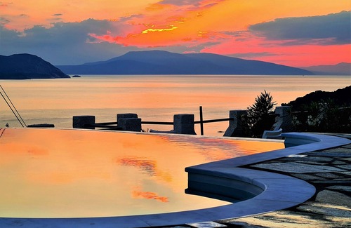Xanthi Region Villa | Villa ERIKA+VERONICA. Infinity panoramic pool. Privileged view of the Egean sea.