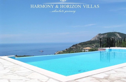 Lefkas Villa | Villa Harmony - privacy and view of the Ionian Sea