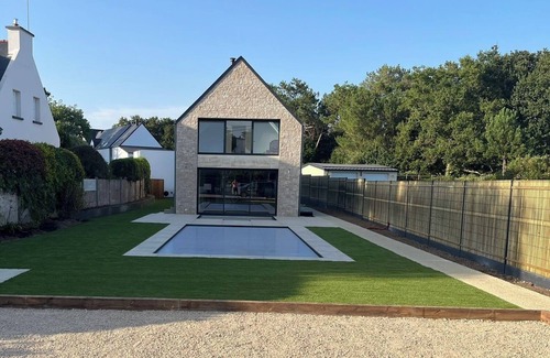 Larmor-Baden Villa | Villa in Larmor-Baden, swimming pool, pôele and pétanque court 100m from the sea