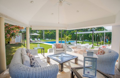 Los Lagos Villa | Villa Los Lagos, Spacious Family Priate Patio w/BBQ and close to Minitas Beach
