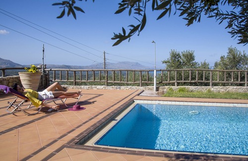 Milia Villa | Villa 'Malathiros 3 with Private Pool' with Sea View, Wi-Fi and Air Conditioning
