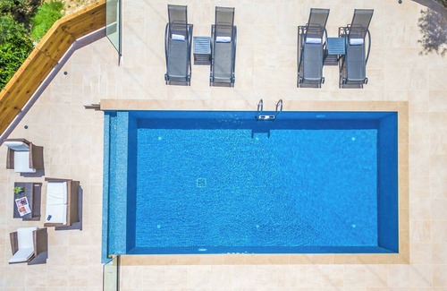 Marathias Villa | Villa Marathias - Awesome Stonehouse with Stunning Sea View from Infinity Pool
