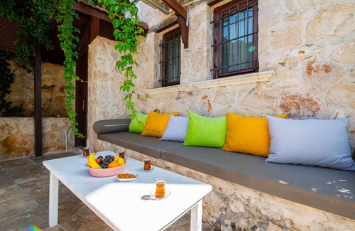 Kalkan Villa | Villa Marsilya is stone house for 8 people with a magnificent Sea View in Kalkan