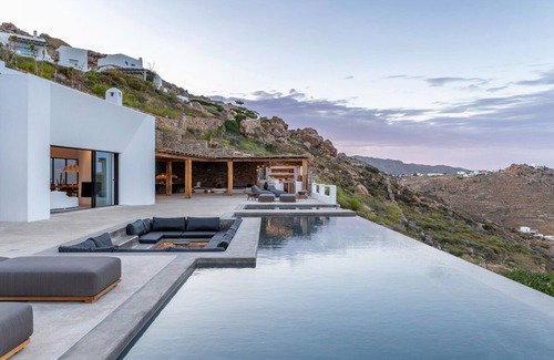Ftelia House | Villa Maxim/Amazing sea views/large outdoor areas with 2 pools & 2hot-tubs
