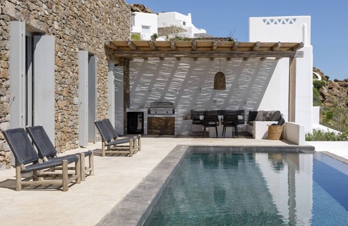 Ftelia House | Villa Maxim/Amazing sea views/large outdoor areas with 2 pools & 2hot-tubs